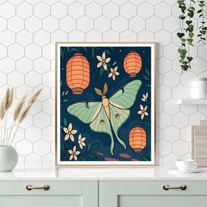 Lantern Garden Butterfly Drift Painting by numbers kit