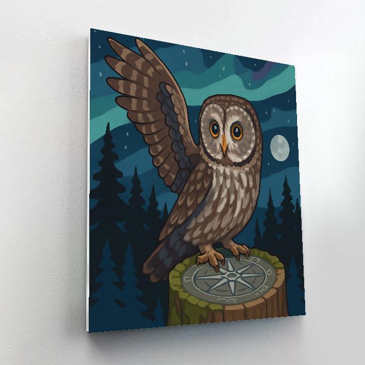 Aurora Mapmaker Owl paint by numbers