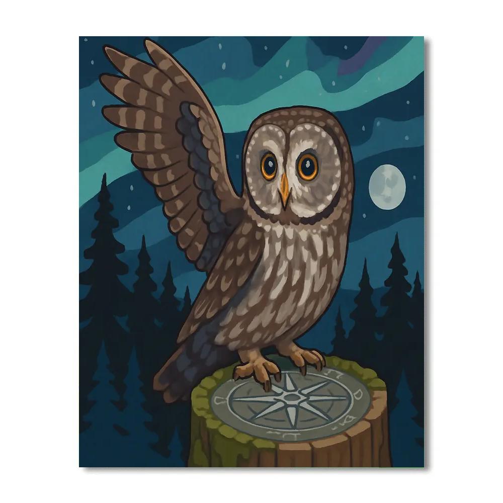 Aurora Mapmaker Owl paint by numbers