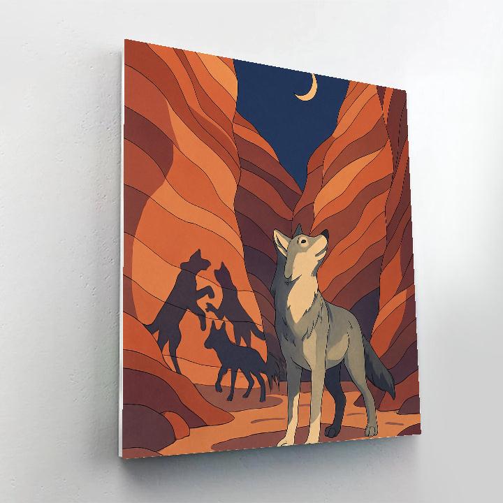 Canyon Crossing With Wolf Shadow Signals DIY paint by numbers