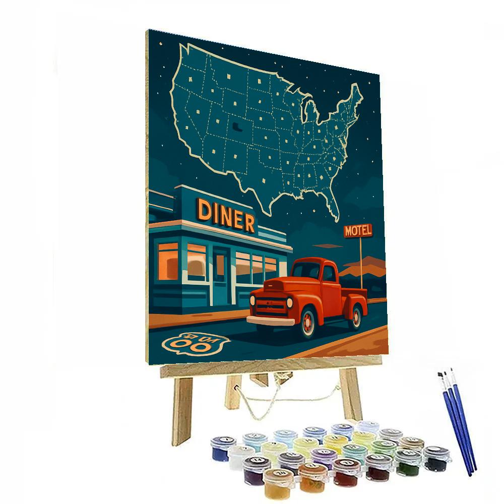 Route 66 USA Starlight Atlas Number painting