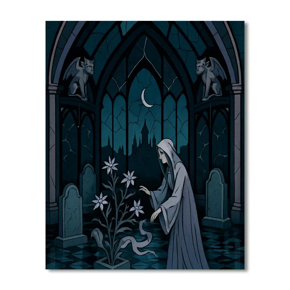 Moonlit Conservatory In Gothic paint by color