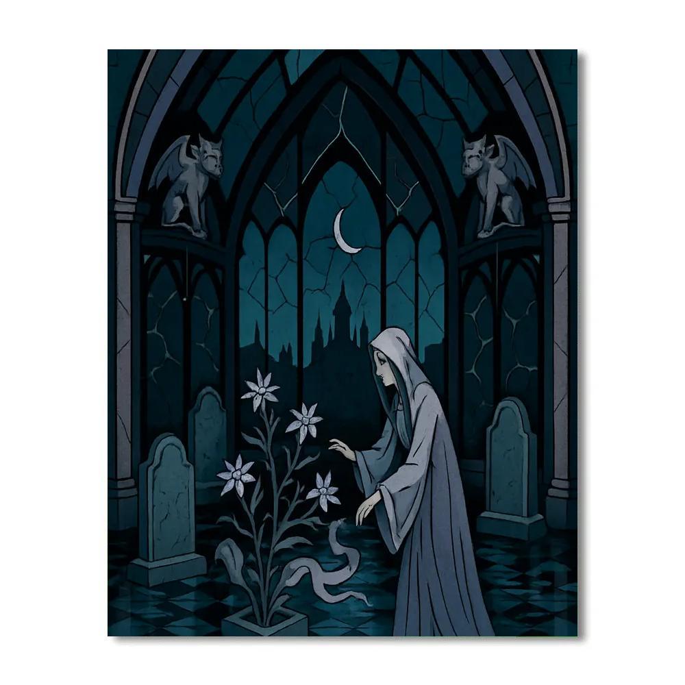 Moonlit Conservatory In Gothic paint by color