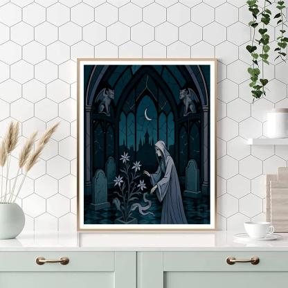 Moonlit Conservatory In Gothic paint by color