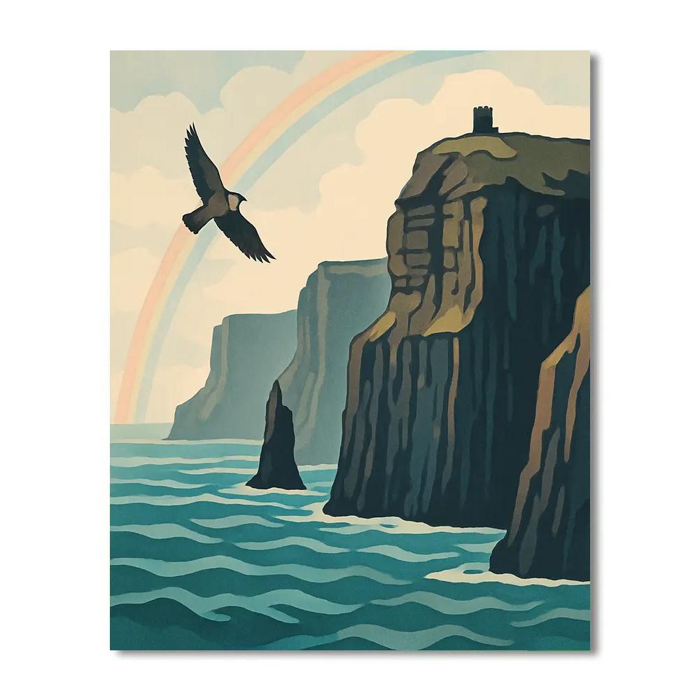 Cliffs Of Moher In Ireland Glow Paint by numbers art