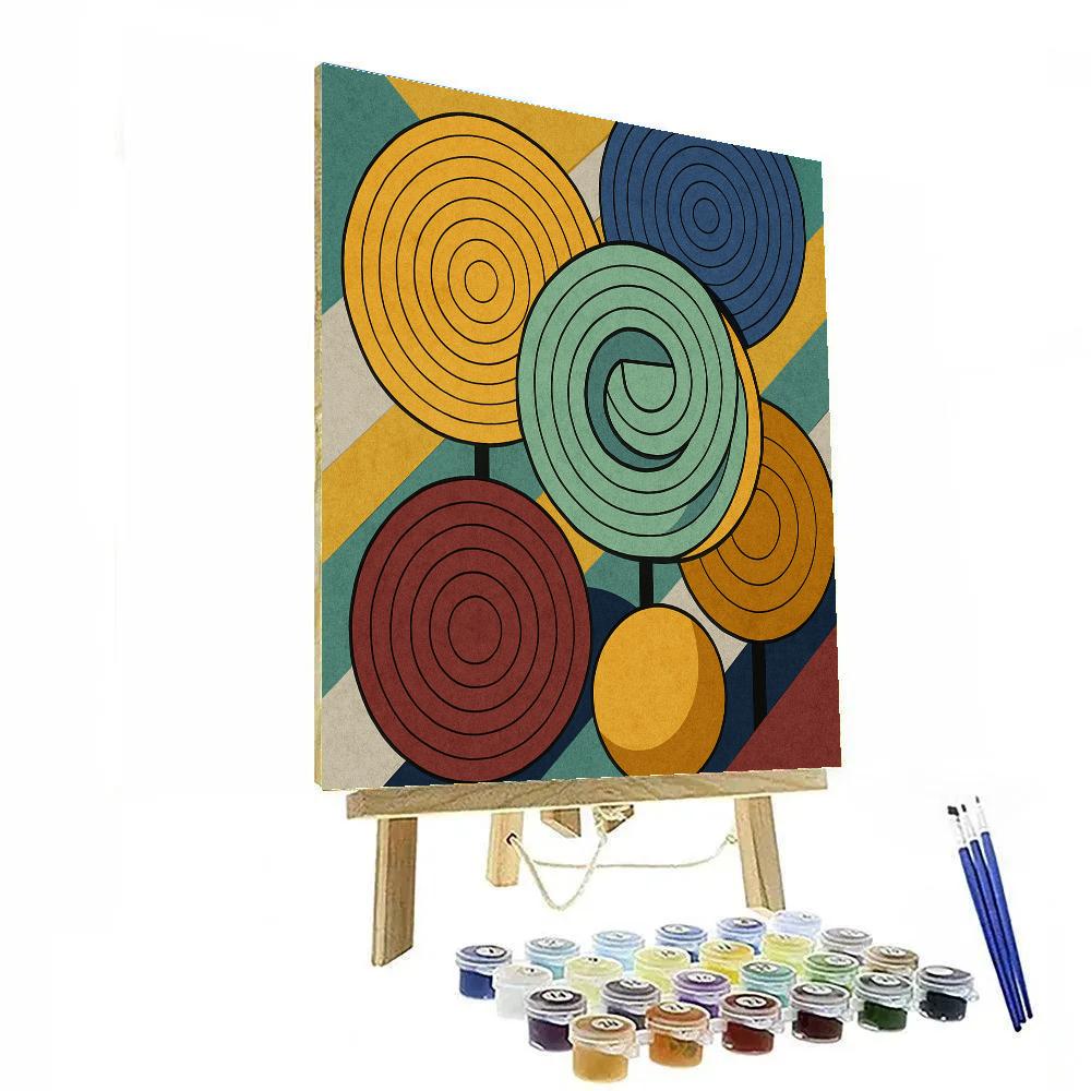 Abstract-Moiré Orchard Of Impossible Spheres Painting by numbers kit