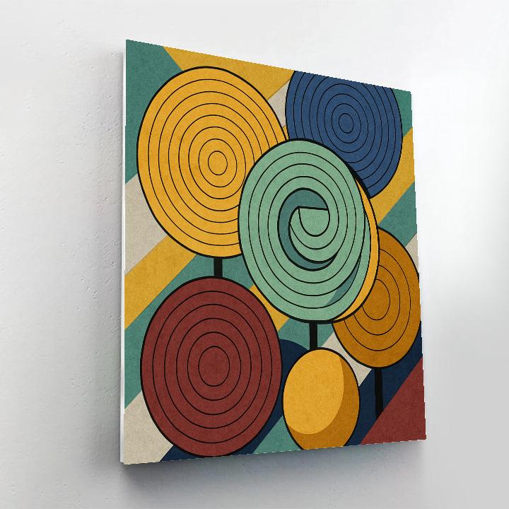 Abstract-Moiré Orchard Of Impossible Spheres Painting by numbers kit