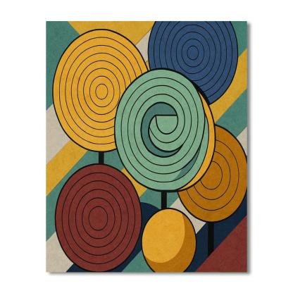 Abstract-Moiré Orchard Of Impossible Spheres Painting by numbers kit