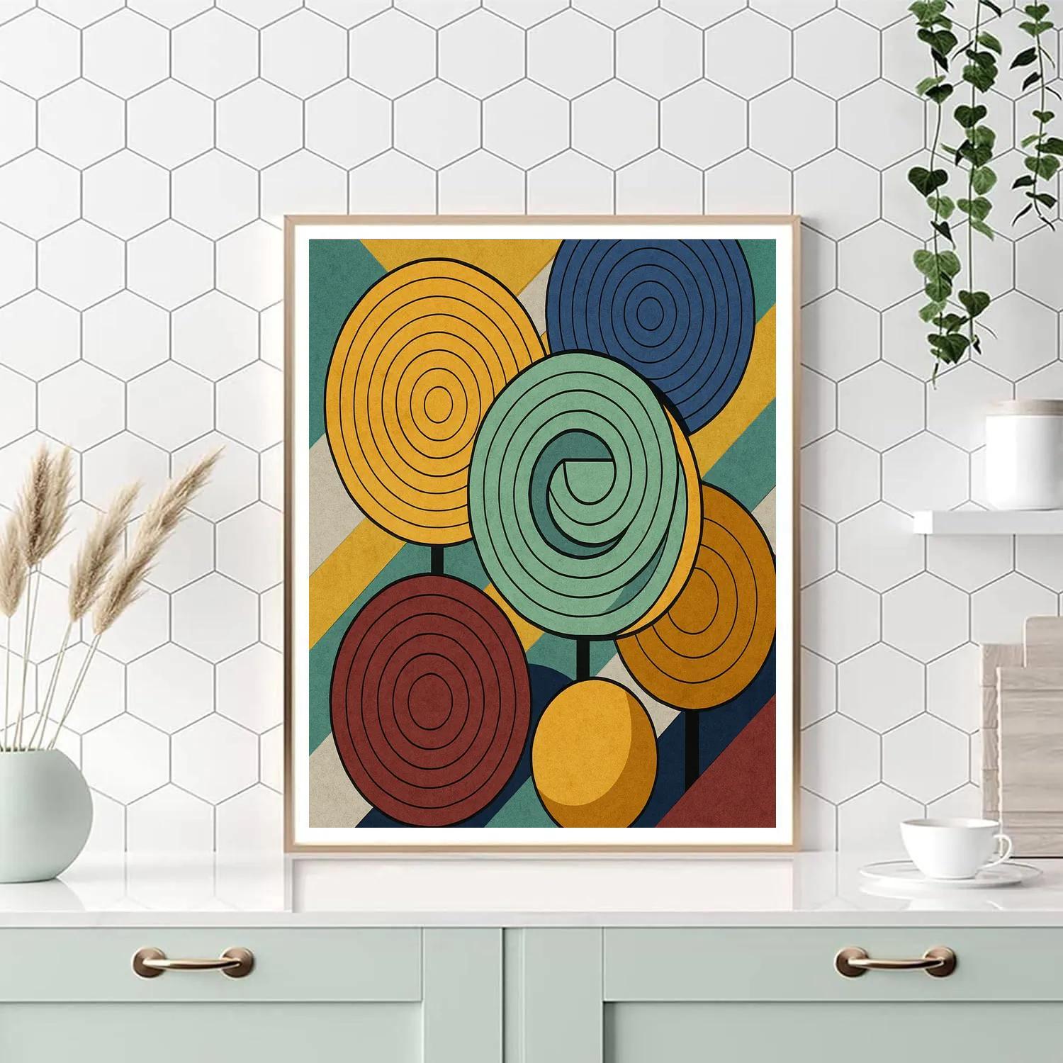 Abstract-Moiré Orchard Of Impossible Spheres Painting by numbers kit