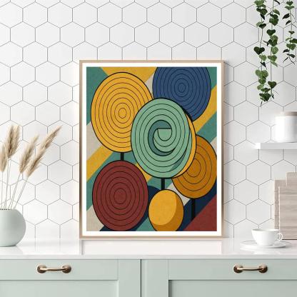 Abstract-Moiré Orchard Of Impossible Spheres Painting by numbers kit