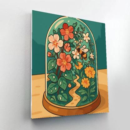 Floral Grade Terrarium Orchard painting number kit