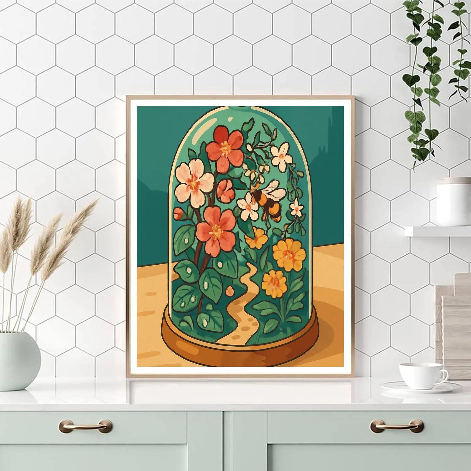 Floral Grade Terrarium Orchard painting number kit