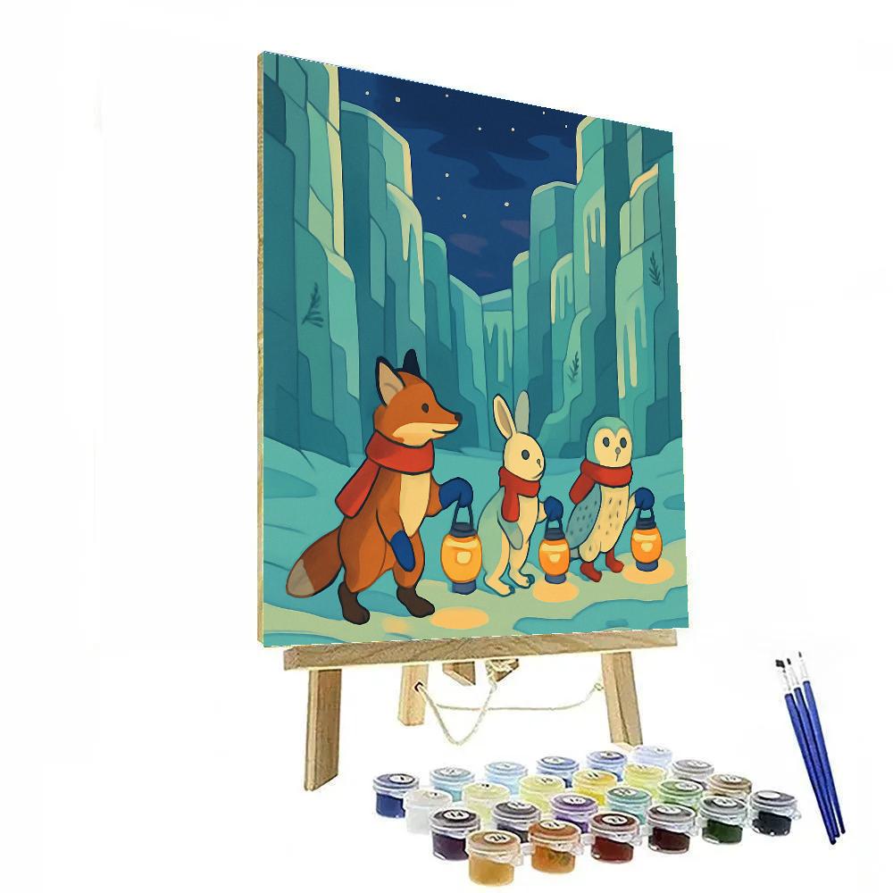 Lantern Parade In Winter Glass Canyons Number painting