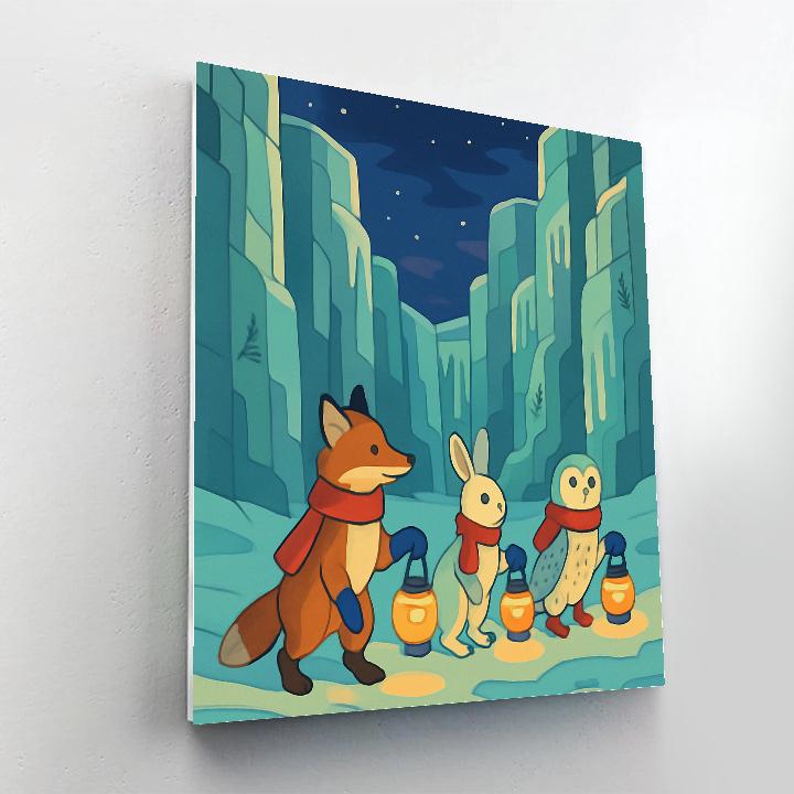 Lantern Parade In Winter Glass Canyons Number painting