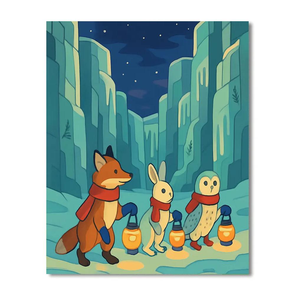 Lantern Parade In Winter Glass Canyons Number painting