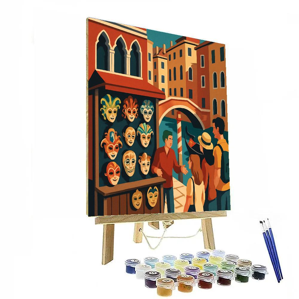 Mask Makers Workshop In Venice Evening Glow Numbered painting kits