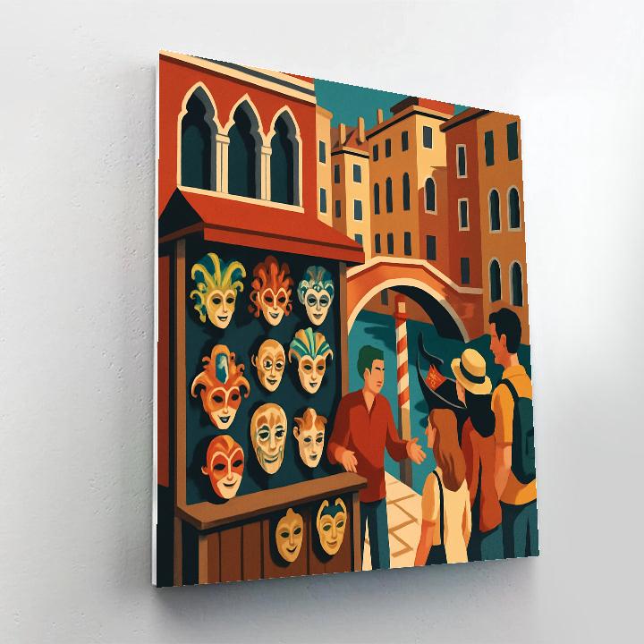 Mask Makers Workshop In Venice Evening Glow Numbered painting kits