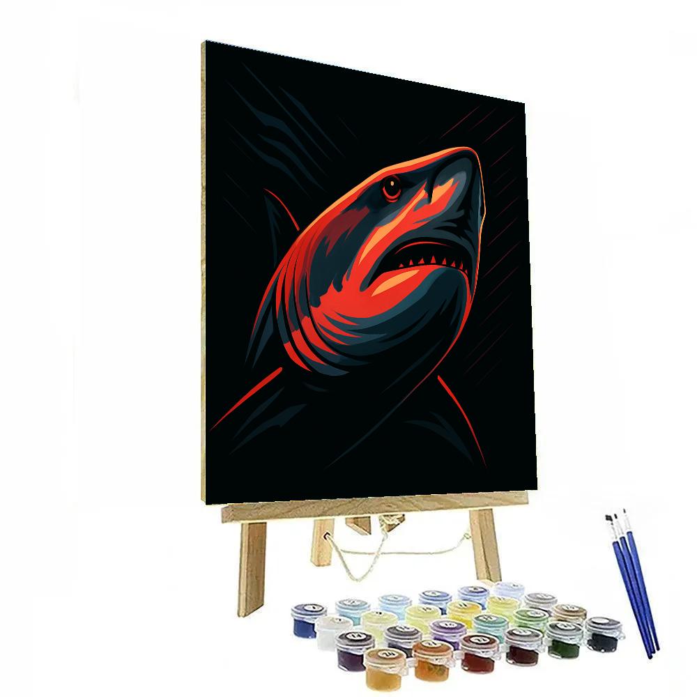 Crimson Depth Shark DIY paint by numbers