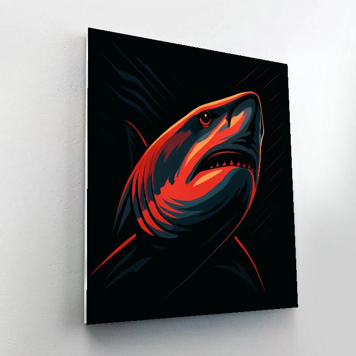 Crimson Depth Shark DIY paint by numbers