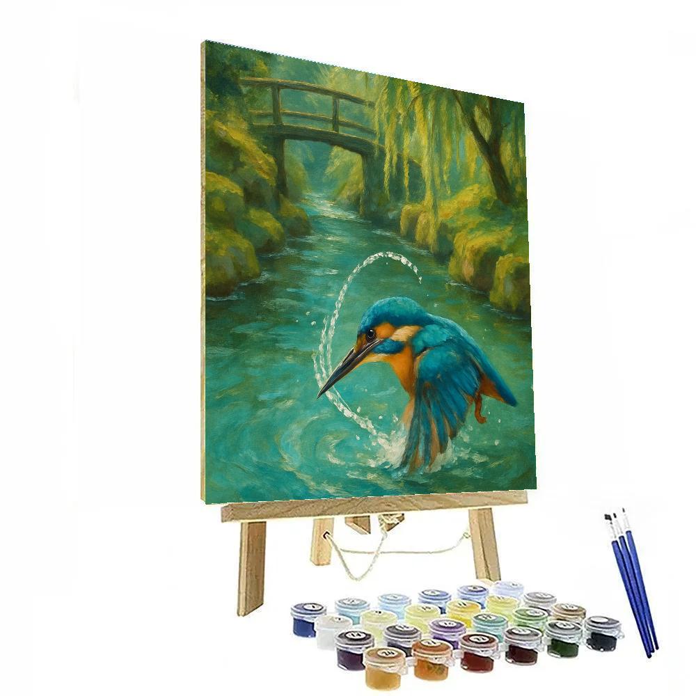 Kingfisher Splash In The Quiet Millstream DIY paint by numbers