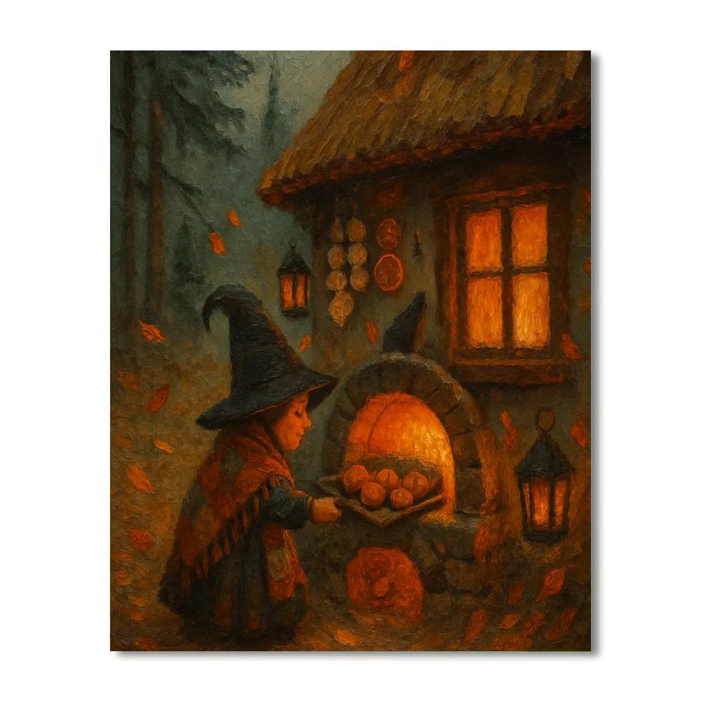 Witch Cottage Bakery At The Edge Of The Pines paint by number