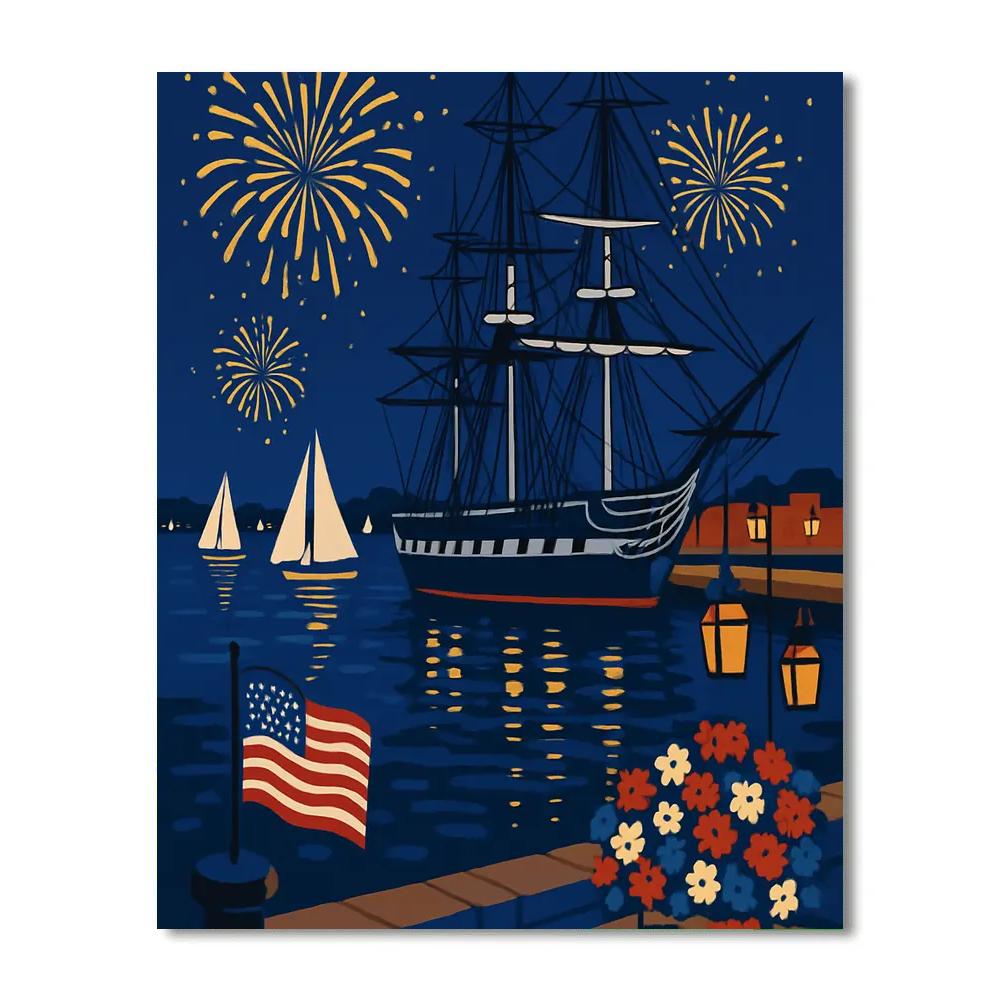 Harbor Festival In USA Twilight paint by numbers
