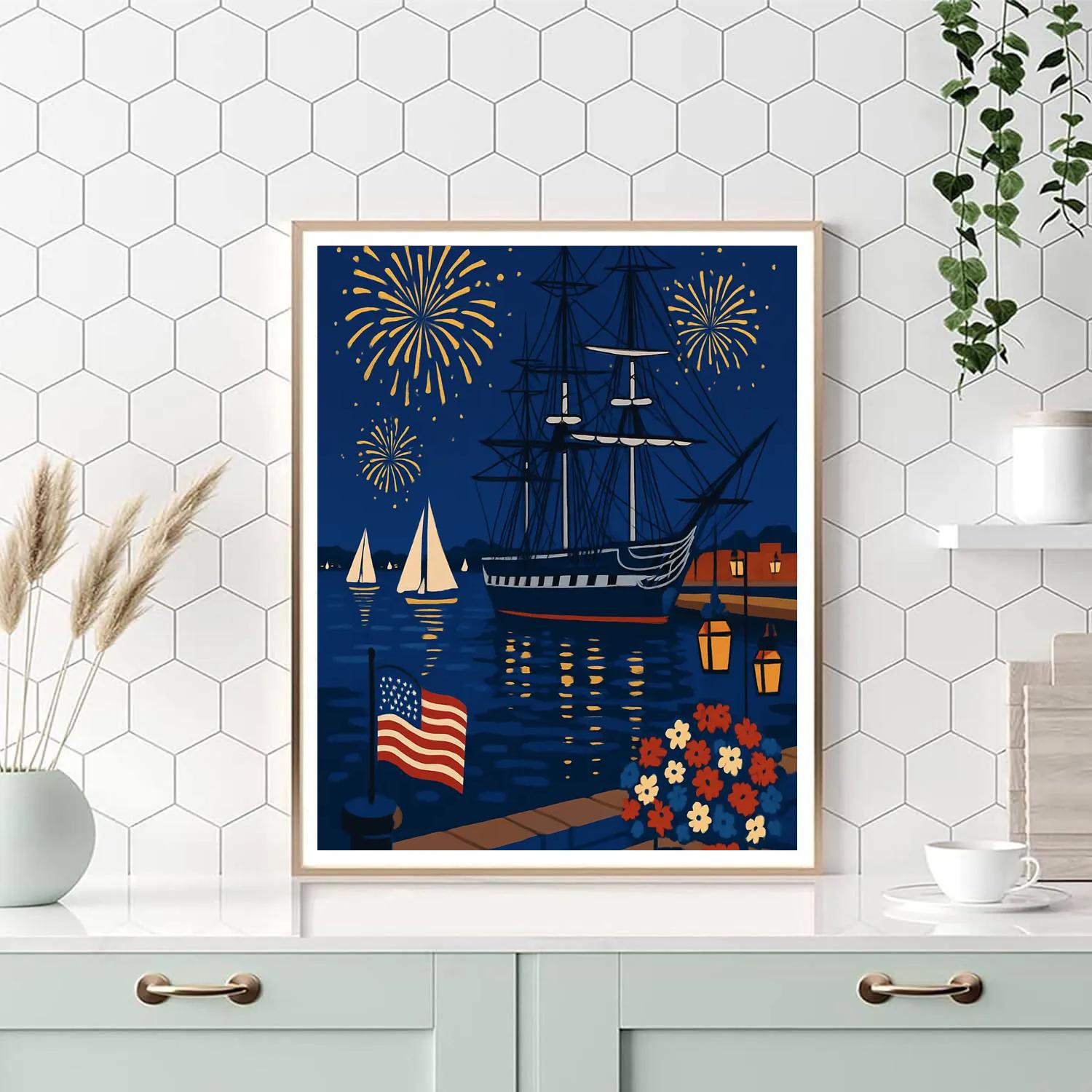 Harbor Festival In USA Twilight paint by numbers