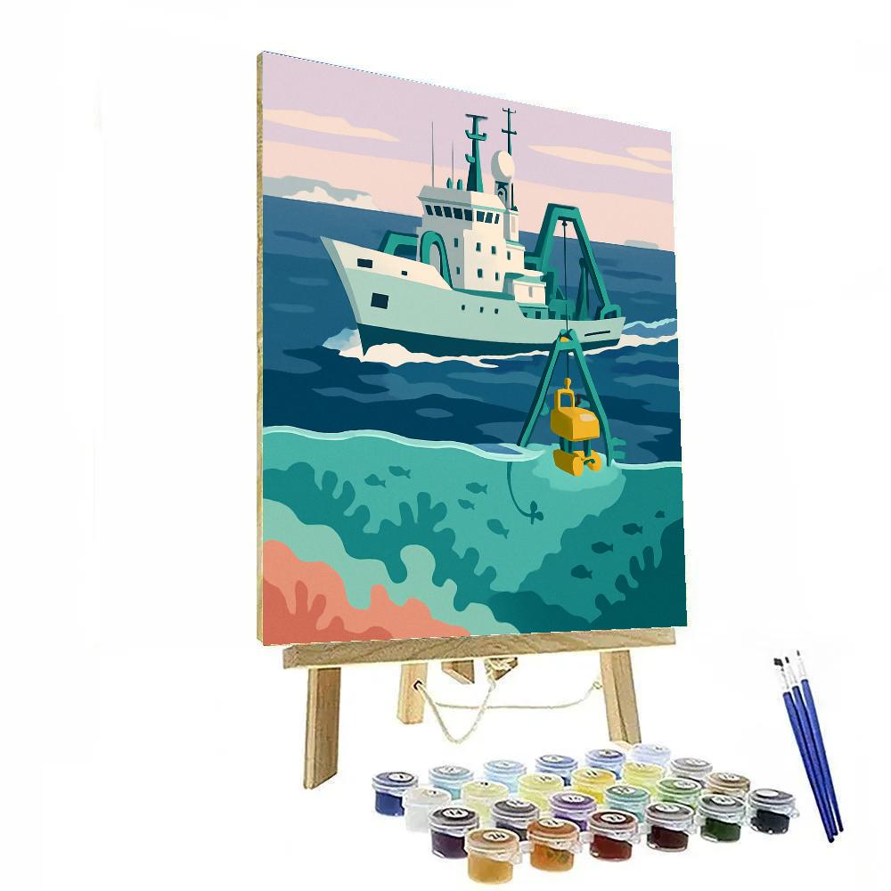 Glass Reef Research Ship paint by number