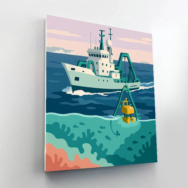 Glass Reef Research Ship paint by number