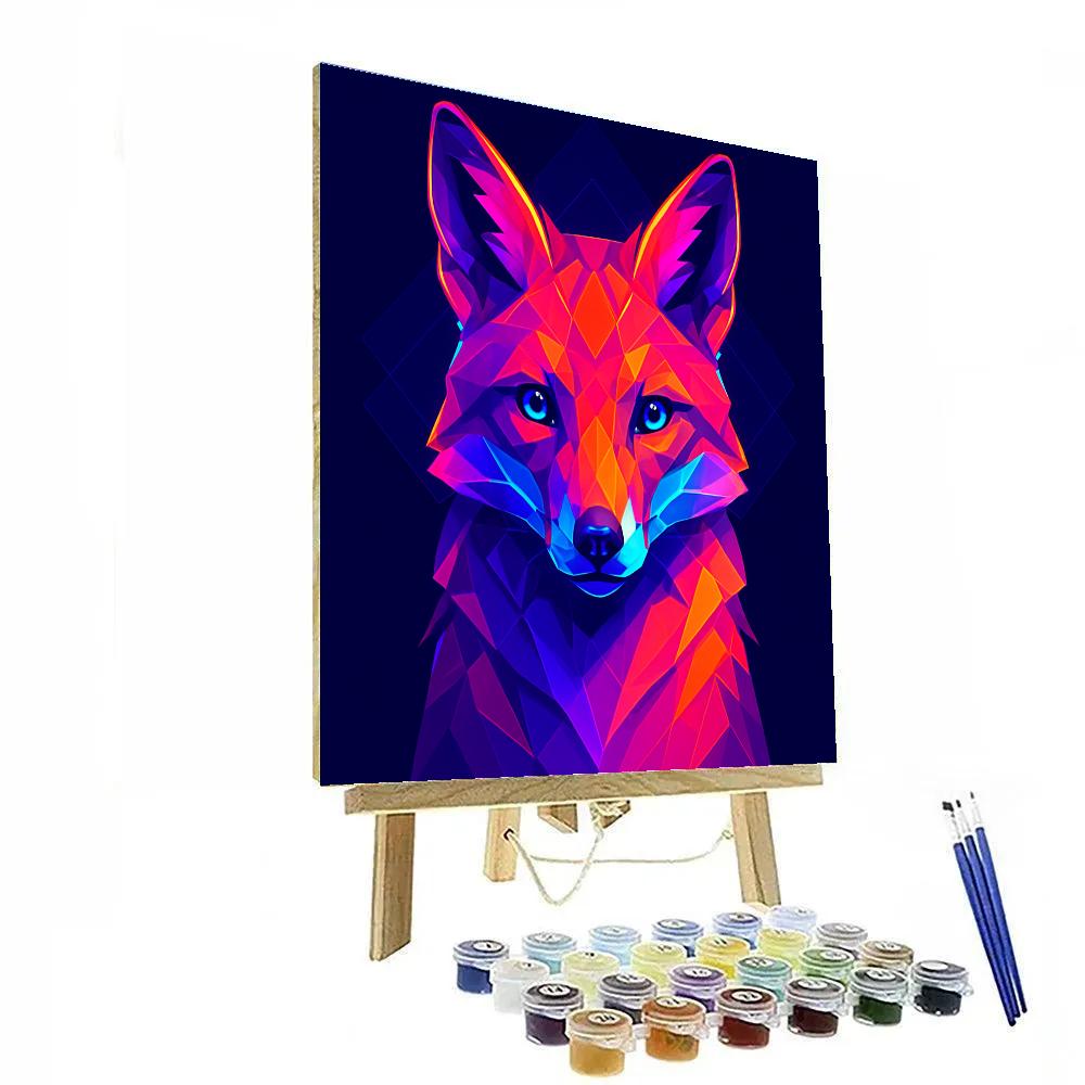 Neon Mirage Fox Painting by numbers kit