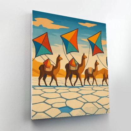 Desert Salt Flats Kite Caravan Painting by numbers kit