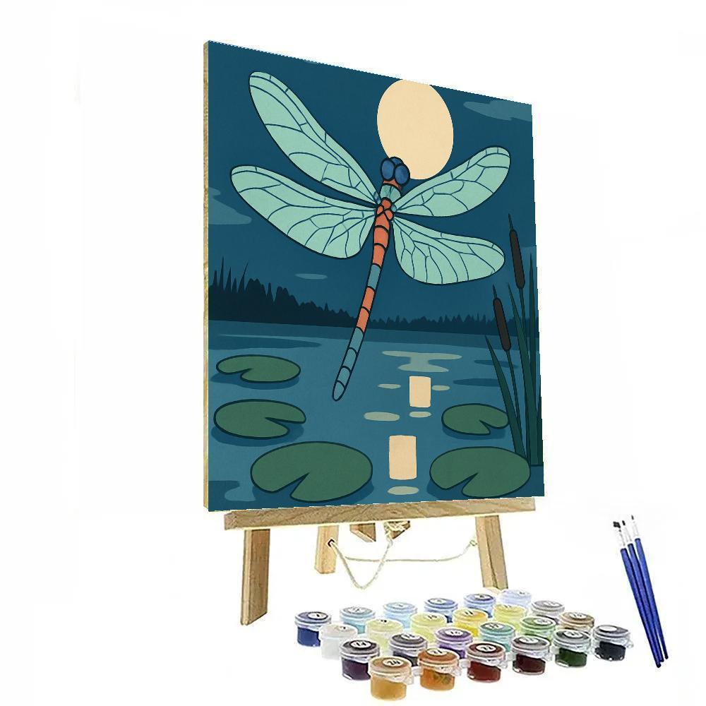 Lantern Lit Wetlands Dragonfly Painting by numbers kit