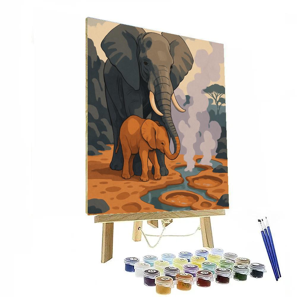 Geothermal Claylick Elephant Ritual DIY paint by numbers