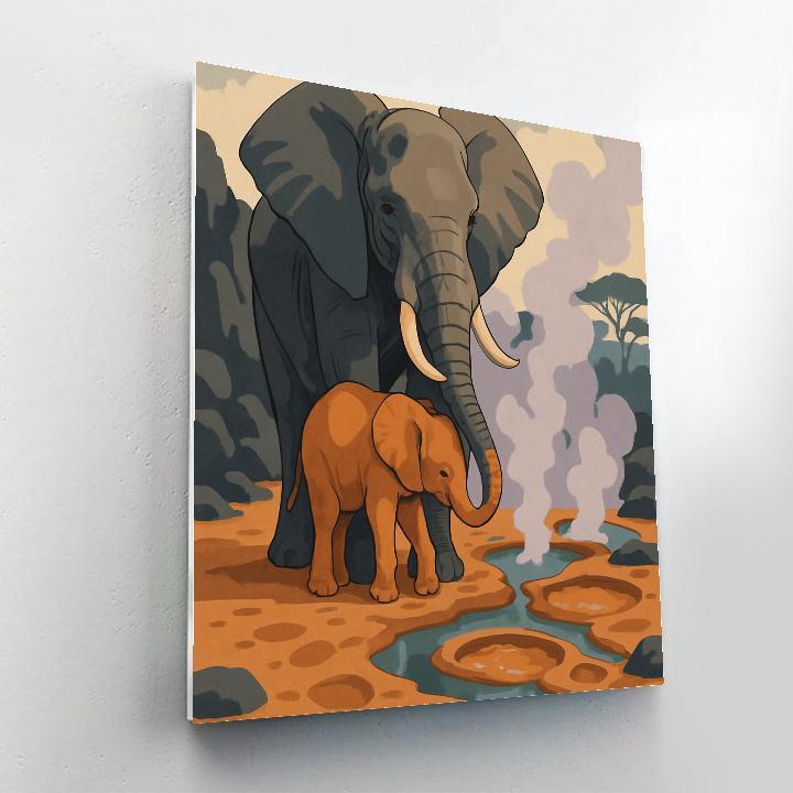 Geothermal Claylick Elephant Ritual DIY paint by numbers