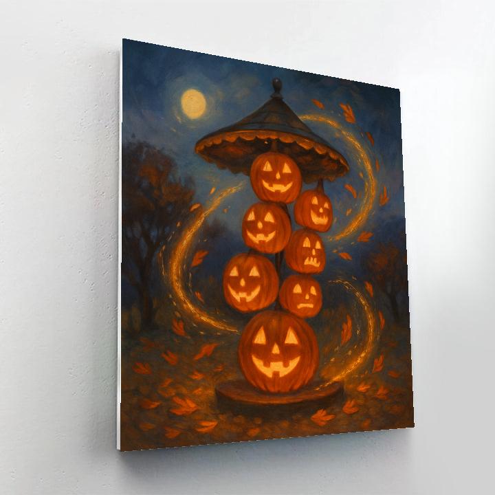Jack O Lantern Carousel Of Golden Sparks Painting by numbers kit