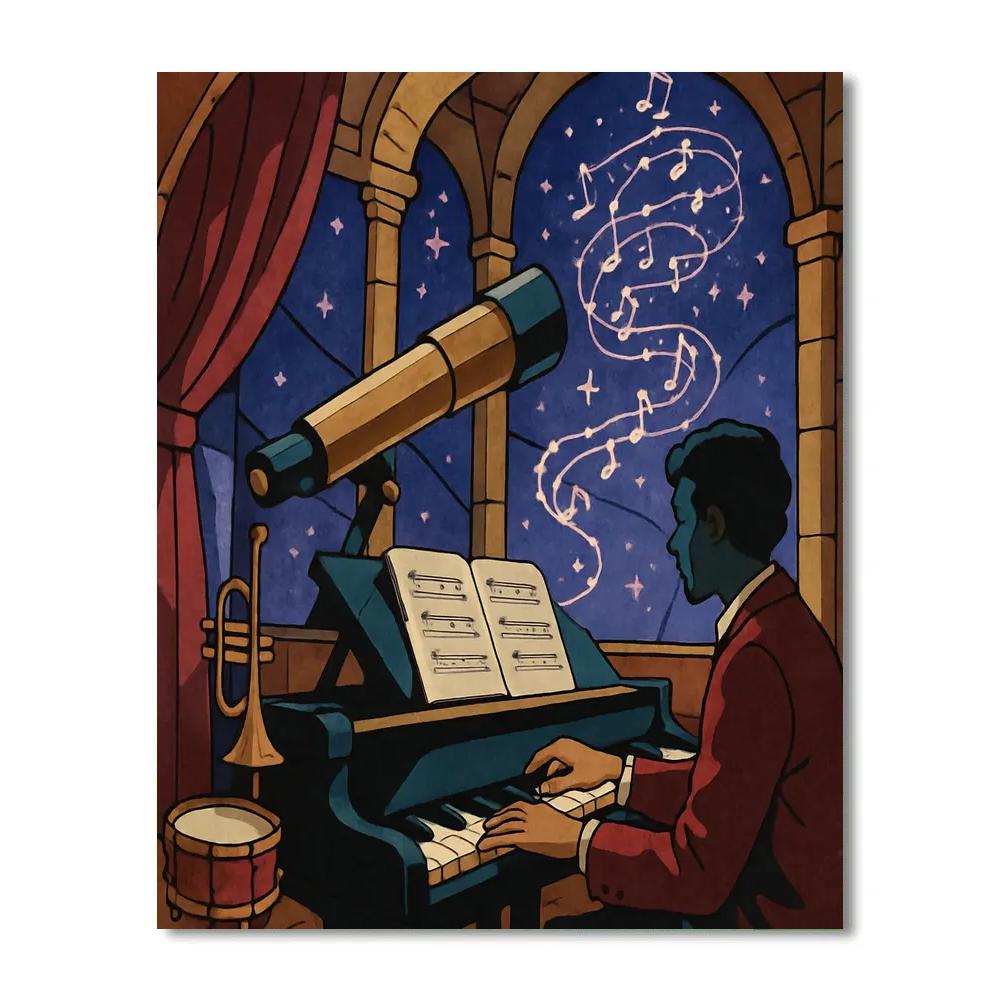 Improvisation With Jazz In The Astronomers Loft paint by numbers