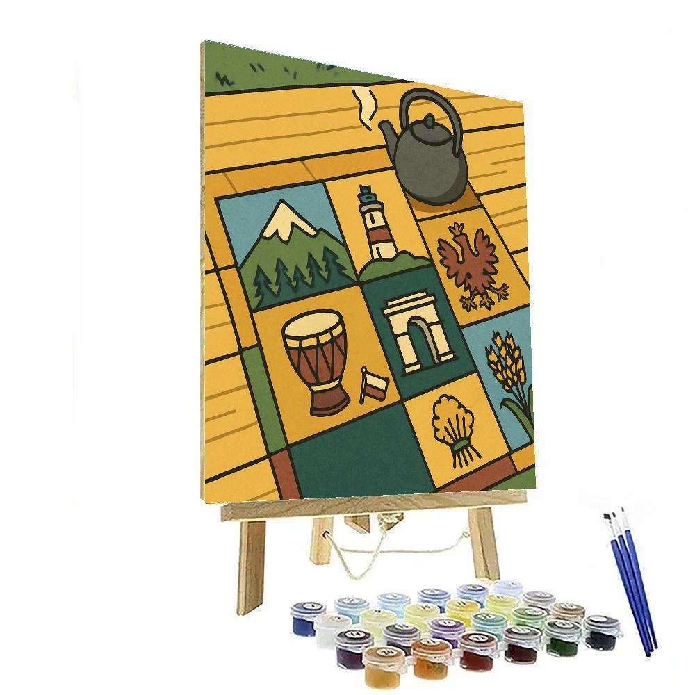 Heritage Map Quilt, National DIY paint by numbers