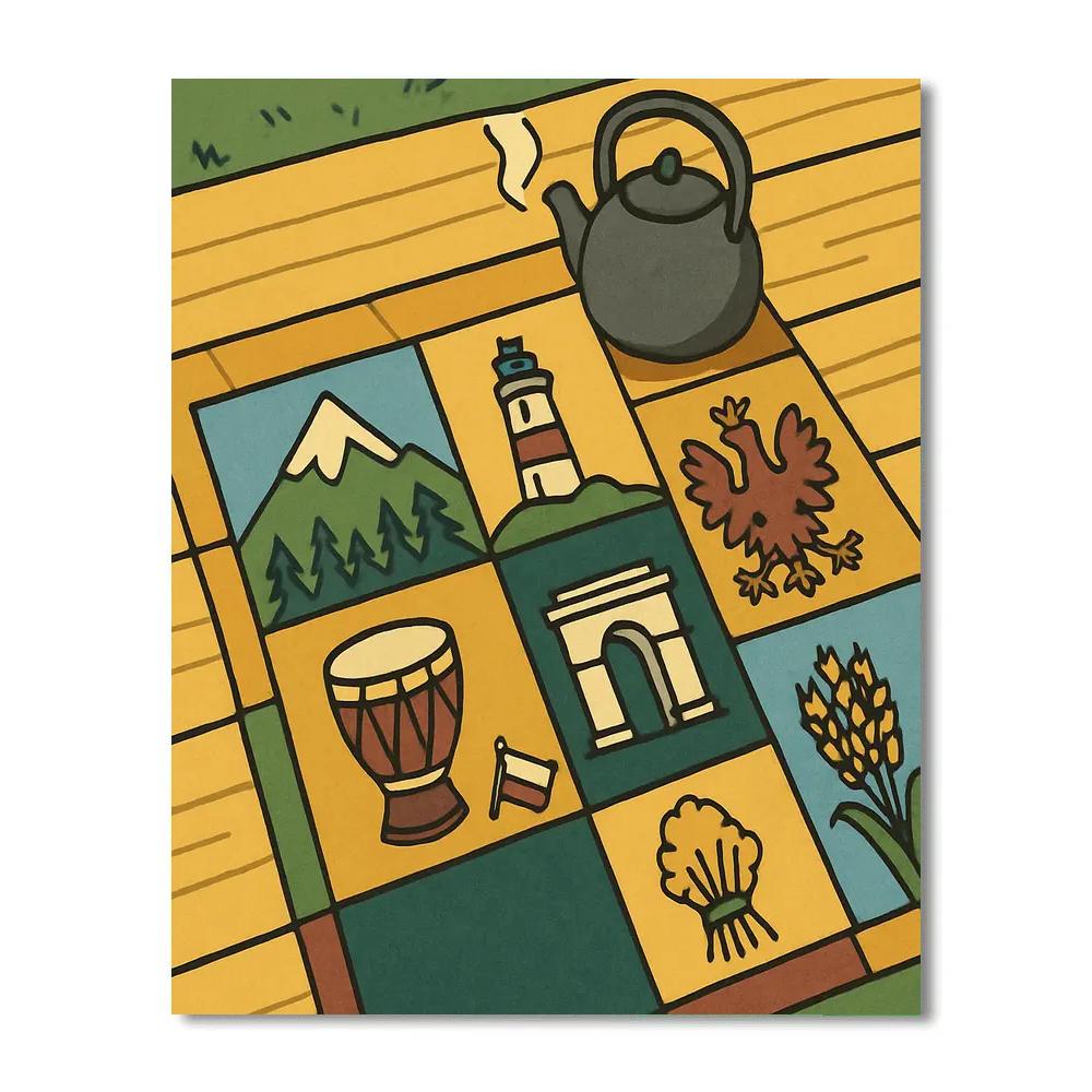 Heritage Map Quilt, National DIY paint by numbers