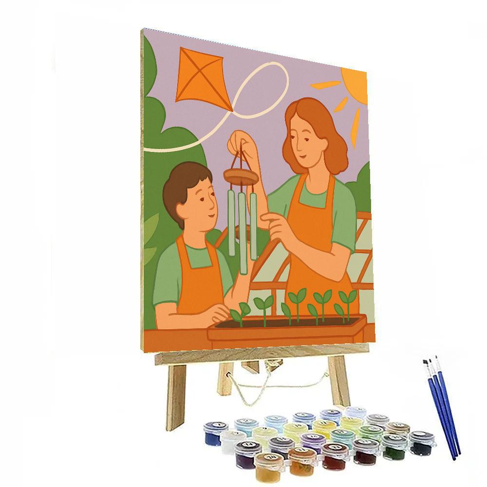 Rooftop Greenhouse With Motherly Orbit Paint by numbers kits