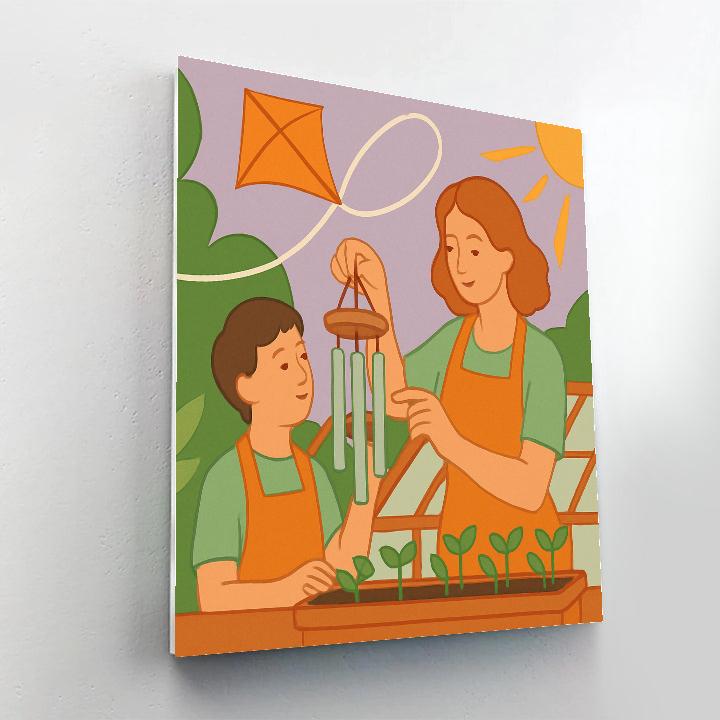 Rooftop Greenhouse With Motherly Orbit Paint by numbers kits