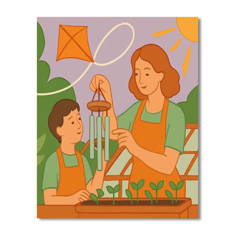 Rooftop Greenhouse With Motherly Orbit Paint by numbers kits