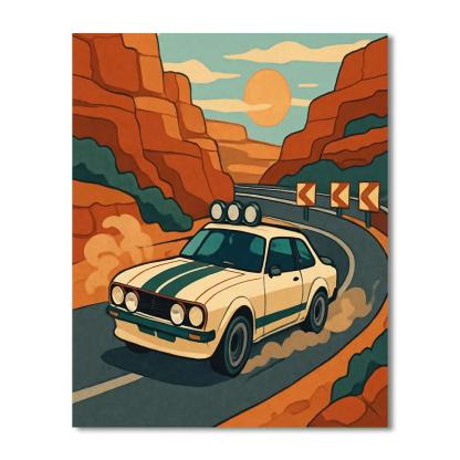 Cars Retro Grade Canyon Rally Numbered painting kits