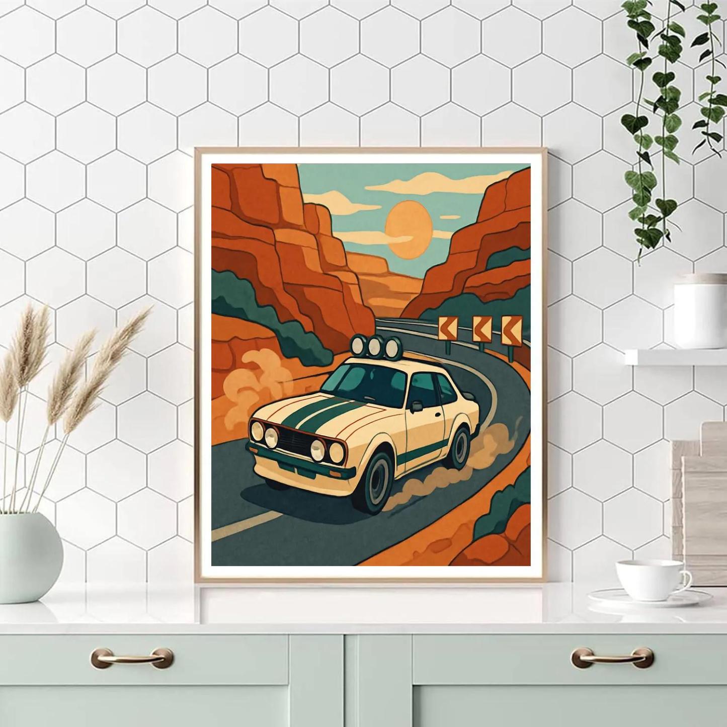 Cars Retro Grade Canyon Rally Numbered painting kits