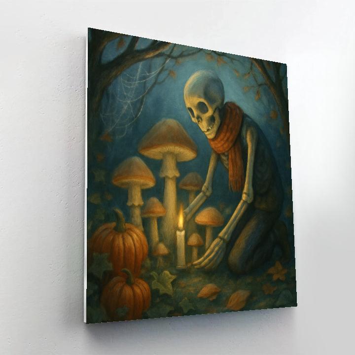 Moonlit Garden Of Whispering Mushrooms paint by number