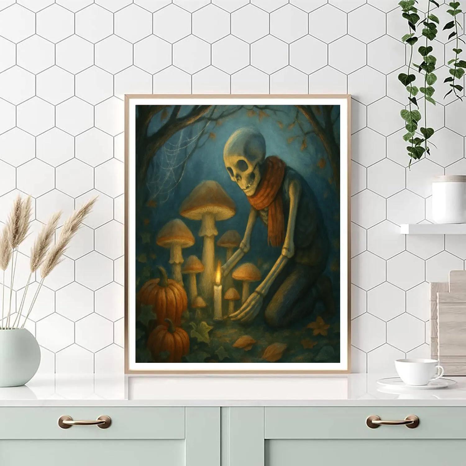 Moonlit Garden Of Whispering Mushrooms paint by number