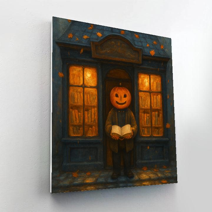 Haunted Bookshop Under A Rain Of Leaves paint by number