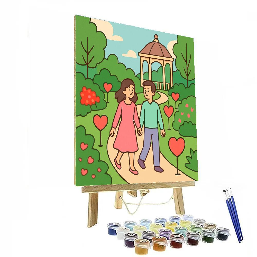 Garden Lantern Path For Valentines Day Painting by numbers kit
