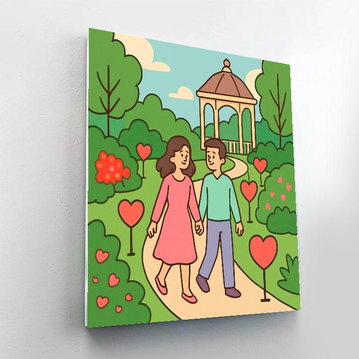 Garden Lantern Path For Valentines Day Painting by numbers kit