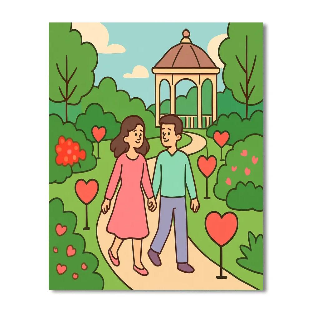 Garden Lantern Path For Valentines Day Painting by numbers kit
