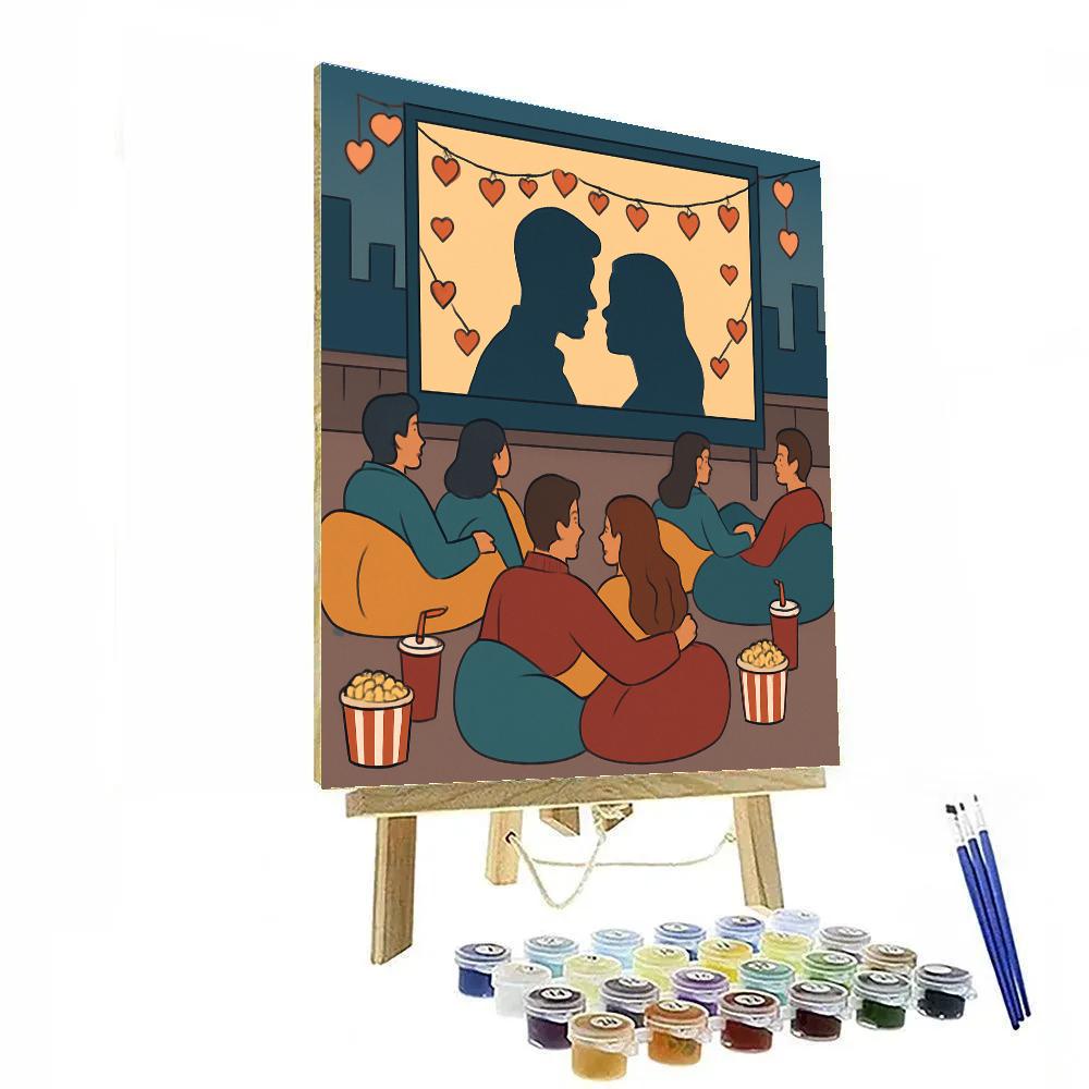 Rooftop Cinema Night Valentines Day Edition Painting by numbers kit